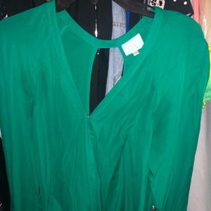 Parker Crossover Emerald Green Blouse; Size Small